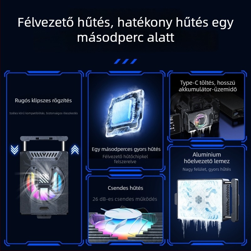 Félvezető kamera hűtőbordája Sony, Fujifilm, Canon tükör nélküli gépekhez