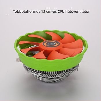 12 cm-es CPU hűtőventilátor, alumínium hűtőbordával, léghűtéses kialakítás, több platformhoz kompatibilis
