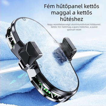 Új félvezetős mobiltelefon-hűtő digitális kijelzővel, kétventilátoros, kétmagos, alacsony zaj