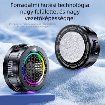 Mobiltelefon hűtő digitális kijelzővel, mágneses hátsó rögzítés, háromfokozatú állítás, félvezető hűtő