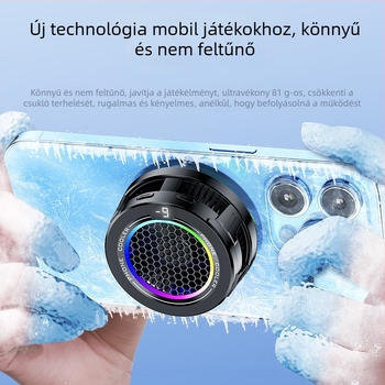 Mobiltelefon hűtő digitális kijelzővel, mágneses hátsó rögzítés, háromfokozatú állítás, félvezető hűtő