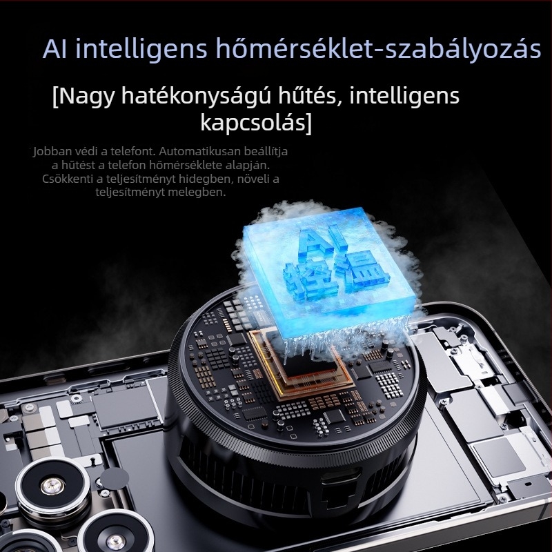 Gondosan kiválasztott mágneses telefonhűtő AI hőmérséklet-szabályozással, jégszerű hűtőradiátor telefonokra és tabletekre, digitális kijelzővel