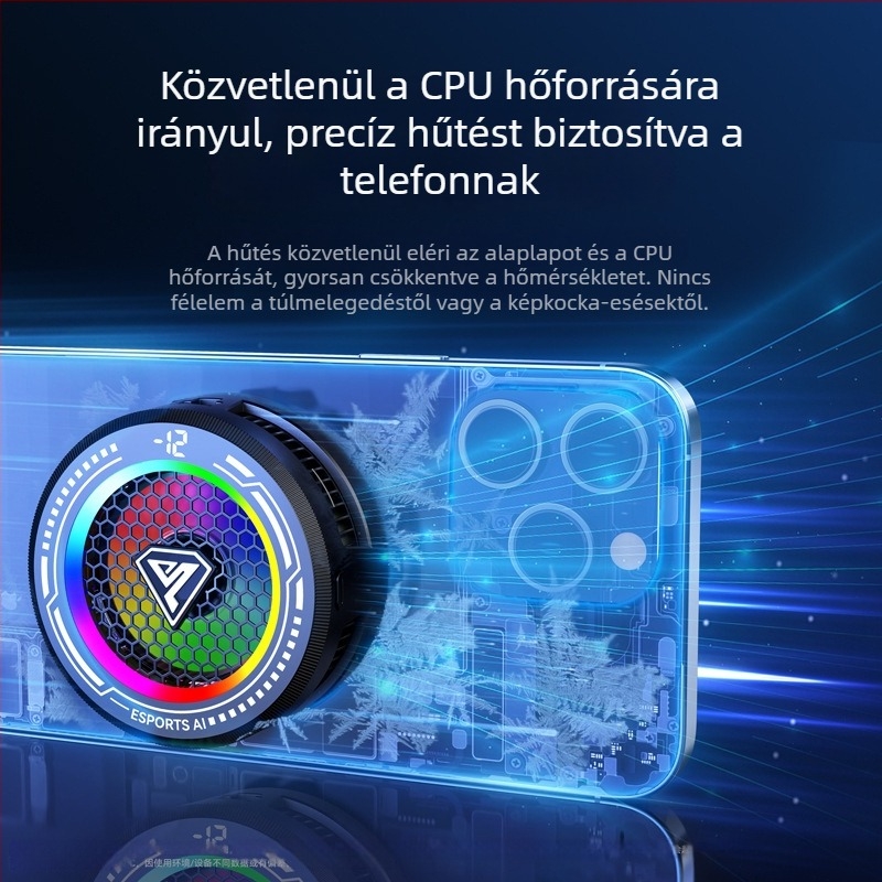 Gondosan kiválasztott mágneses telefonhűtő AI hőmérséklet-szabályozással, jégszerű hűtőradiátor telefonokra és tabletekre, digitális kijelzővel