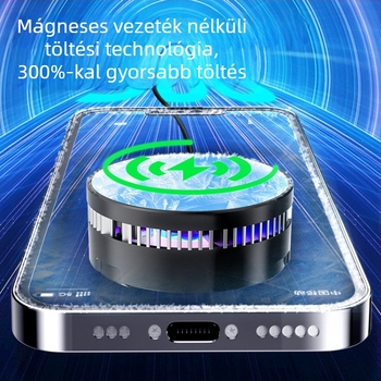 GT28 Kompakt okostelefon-hűtő mágneses vezeték nélküli töltéssel, félvezető hűtéssel, RGB világítással és két lépcsős szabályozással
