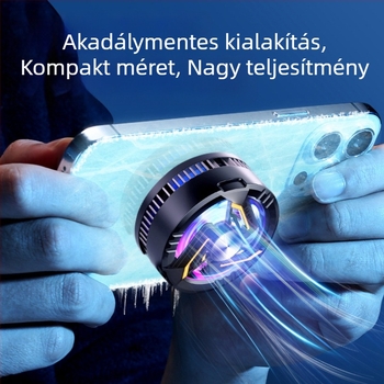 GT28 Kompakt okostelefon-hűtő mágneses vezeték nélküli töltéssel, félvezető hűtéssel, RGB világítással és két lépcsős szabályozással