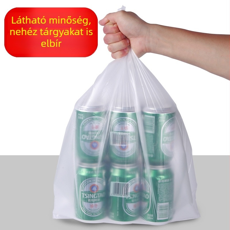 Szállodai egyszer használatos fehér hulladékzsákok lapos szájú, vastagított, 45×50 cm, átlátszó háztartási műanyag zacskók