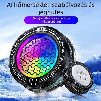 Második generációs AI-alapú okostelefon-hűtő, intelligens hőmérséklet-szabályozás, digitális kijelző, félvezető mágneses rögzítés, hordozható teljes készülék hűtése