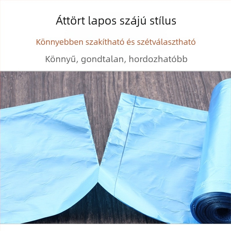 Lapos szájú szemeteszsákok, egyenként csomagolva, otthoni használatra, vastagított, egyszer használatos, fekete műanyag konyhai zacskók