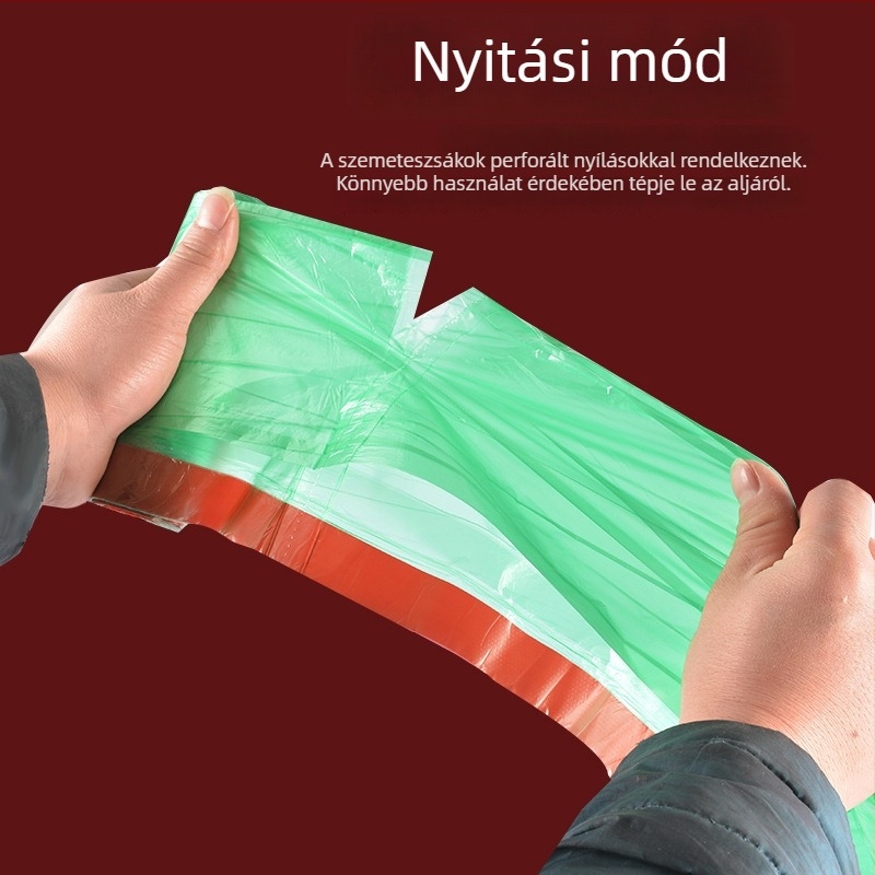 Húzózsinóros szemeteszsákok háztartási használatra, hordozhatóak, vastagítottak, konyhai méretek: közepes és nagy