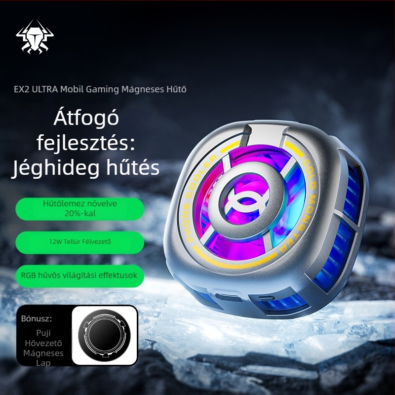 PLEXTONE Puji EX2 Ultra hordozható hátsó csipesz mágneses RGB félvezető hűtő radiátor