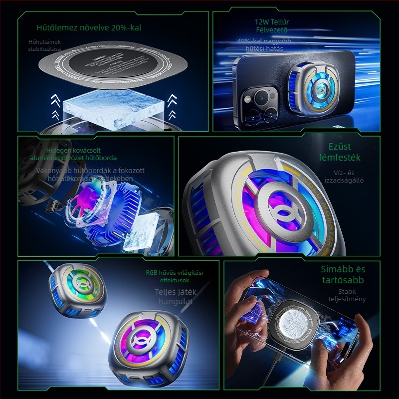 PLEXTONE Puji EX2 Ultra hordozható hátsó csipesz mágneses RGB félvezető hűtő radiátor