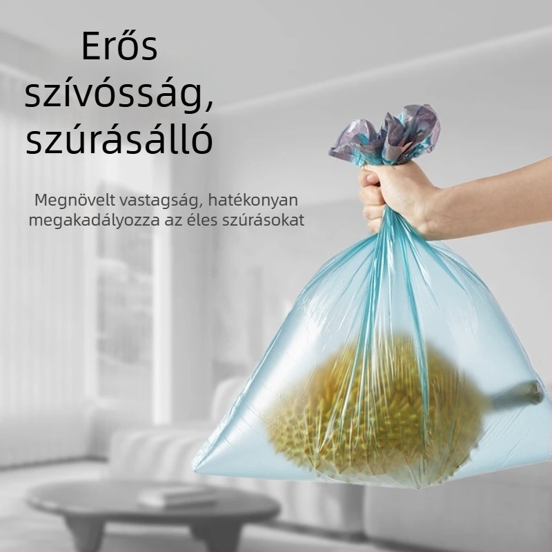 Vastagított háztartási szemeteszsák húzózsinórral – konyha, hálószoba, kollégium, egyszer használatos