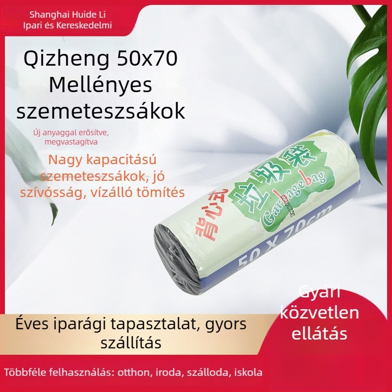 PE szemeteszsákok egyszer használatosak, háztartási felhasználásra, tekercsben