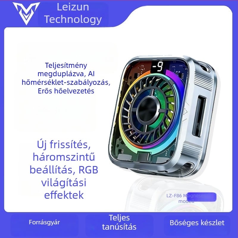 AI hőmérséklet-szabályozású telefonhűtő, F86, hordozható, digitális kijelző, félvezetős hűtés