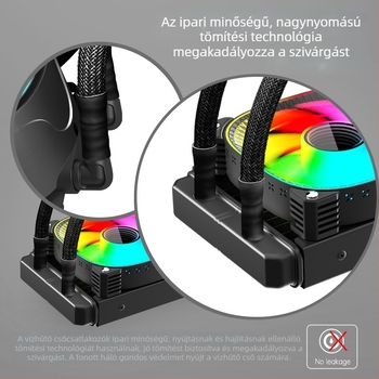 240 mm integrált vízhűtés radiátor asztali számítógépekhez digitális kijelzővel, ARGB, ultracsendes, CPU ventilátor többplatformos kompatibilitással