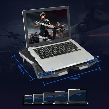 S400 laptop hűtő – hűtőállvány 14–15,6 hüvelykes laptopokhoz négy ventillátorral, erős hűtés
