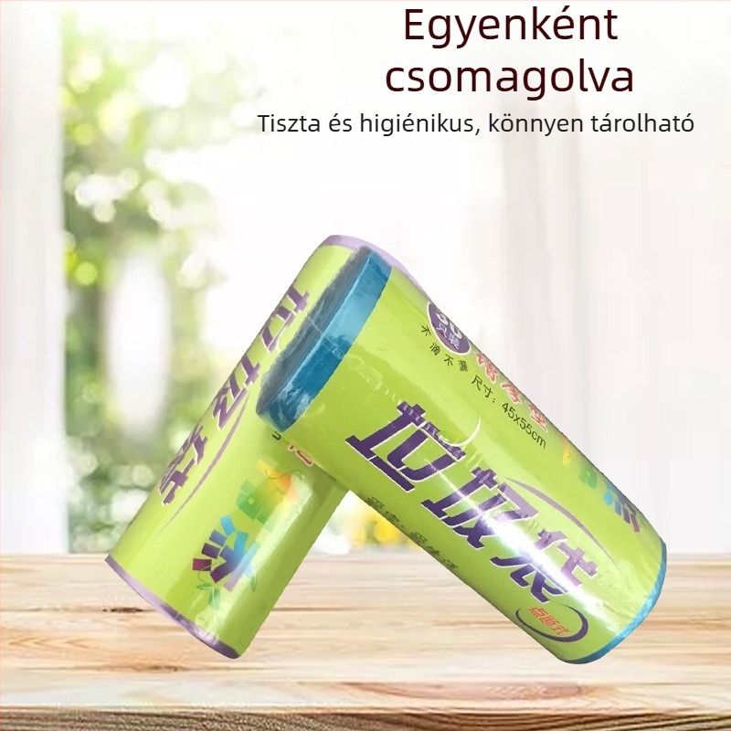 Weijie vastagított szemeteszsák fekete színben, irodai és otthoni használatra, egyszer használatos, 45×55 cm, dupla réteg, 100 tekercs