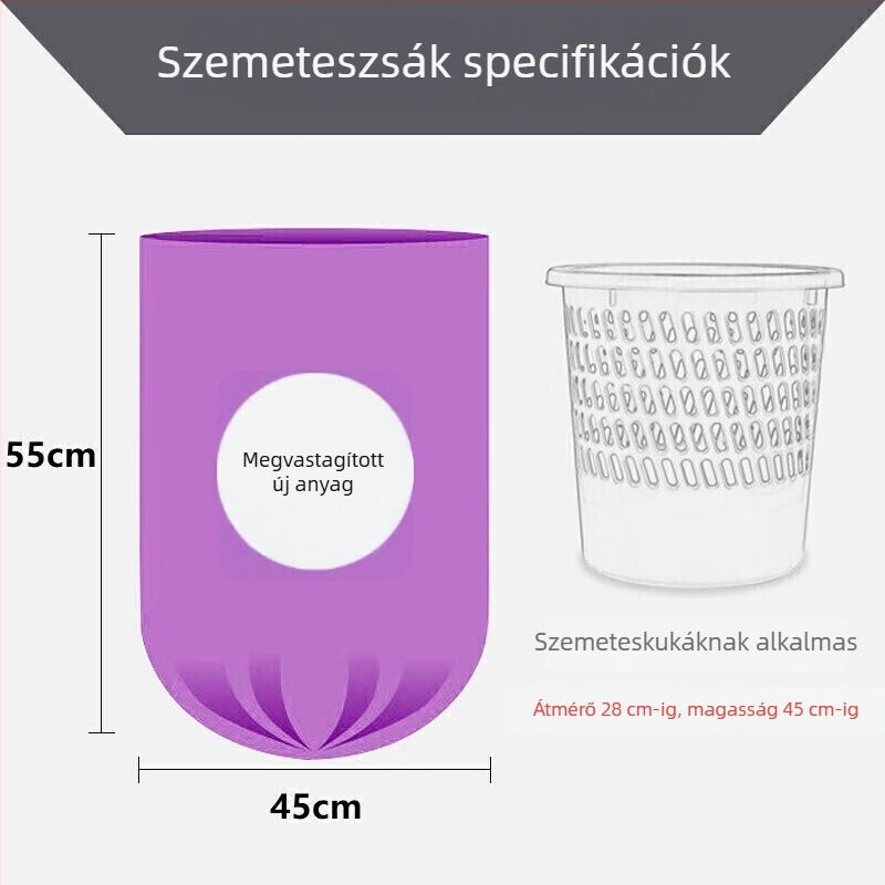 Camellia megerősített szemeteszsákok, 150 darab, közepes és nagy méret, háztartási konyhai hulladékhoz, perforált tárolózacskók