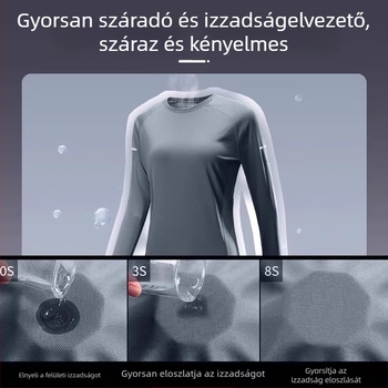 Gyorsan száradó női sportos hosszú ujjú felső, nagy méret, futáshoz, túrázáshoz, jóga és edzéshez őszre és télre
