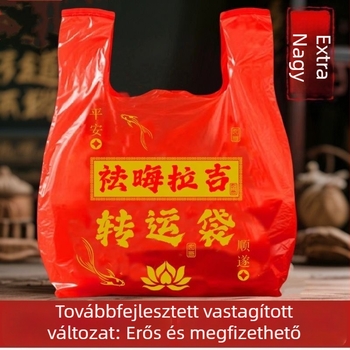 Piros háztartási szemeteszsák húzókötővel, vastagított, nagy méretű, szakadásálló, műanyag zacskók