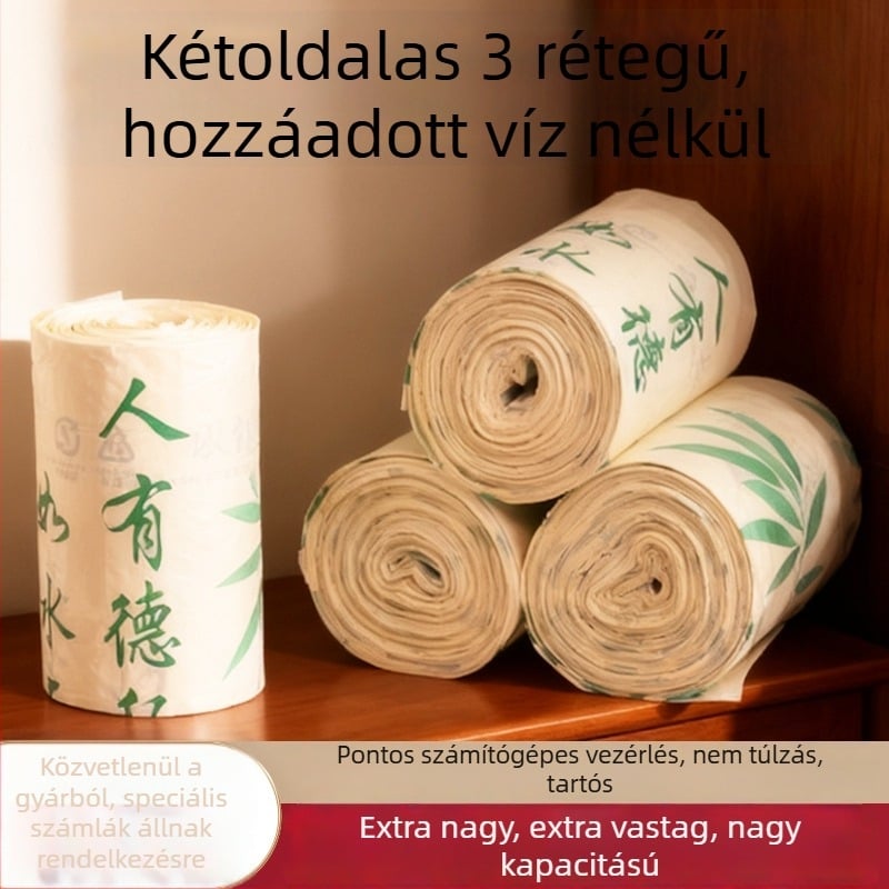 Retro-stílusú vastag szemeteszsákok háztartási használatra, tartósak, nagy kapacitású, húzózsinóros zárással