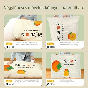 Vákuumos tömörítő tárolózsákok ruhákhoz, paplanokhoz és pehelykabátokhoz, porálló, otthoni és kollégiumi használatra, összenyomható
