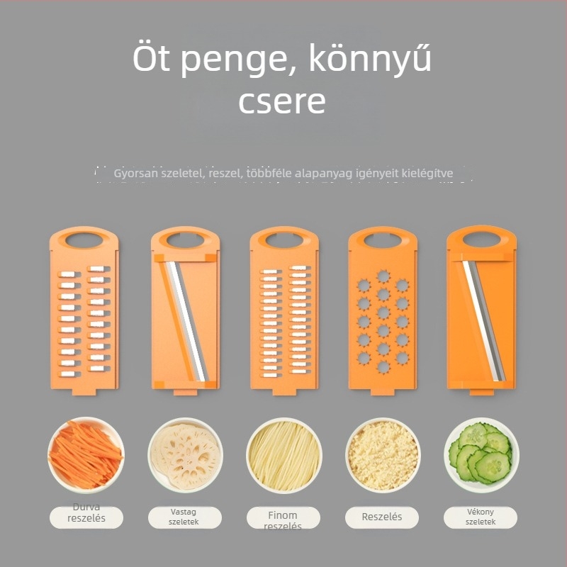 Liren QCQ-3136 Zöldségvágó, Burgonya Reszelő és Szeletelő – Konyhai Többfunkciós Aprító