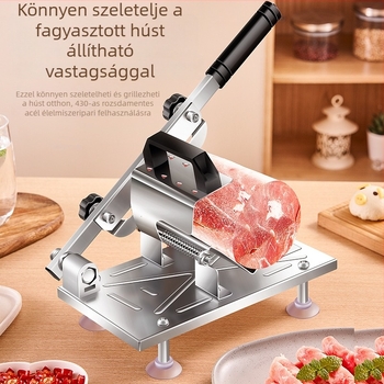 Rozsdamentes acél hús szeletelő, kézi működtetésű, marhahús- és bárányhús tekercsekhez, multifunkcionális konyhai eszköz