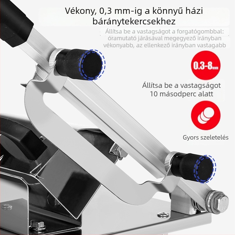 304 rozsdamentes acél bárányhús-tekercs szeletelő, háztartási fagyasztott hús szeletelő, többfunkciós hús szeletelő készülék