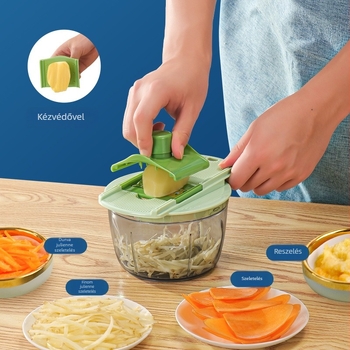 Személyre szabott többfunkciós zöldségvágó, burgonya- és retekreszelő, szeletelő, fokhagyma pasta, csili paprika ízesítő, fokhagymaprés
