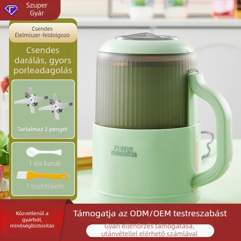 Wanlida 800 ml száraz- és nedves használatú daráló, gabonákhoz, háztartási, két késkészlettel