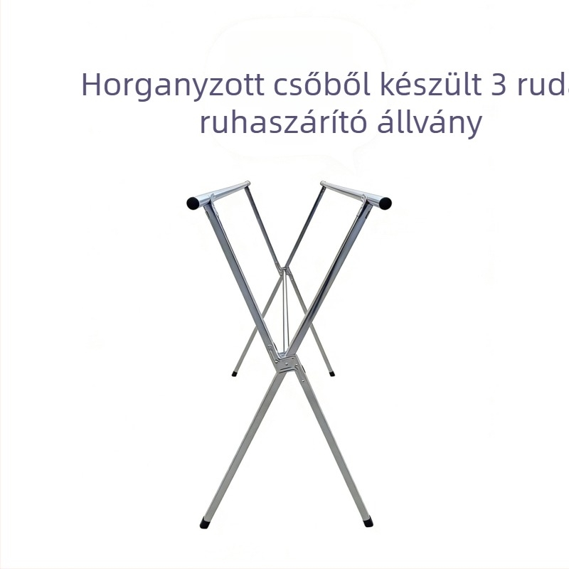 Telepítés nélküli rozsdamentes acél padlón álló ruhaszárító, X-alakú összecsukható ruhaszárító, erkélyre