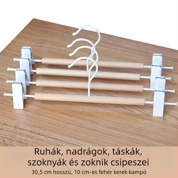  Bükkfából készült fehérneműtartó nadrágklipszekkel, melltartóklipszekkel és szoknya-klipszekkel otthoni vagy üzleti használatra.