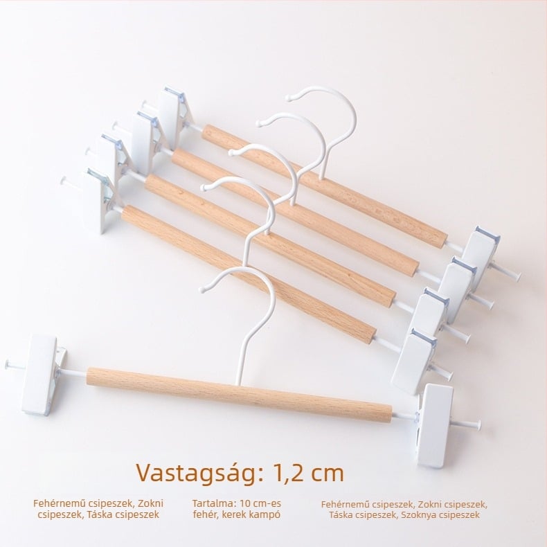  Bükkfából készült fehérneműtartó nadrágklipszekkel, melltartóklipszekkel és szoknya-klipszekkel otthoni vagy üzleti használatra.