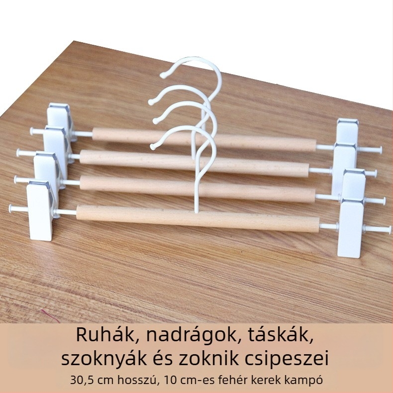  Bükkfából készült fehérneműtartó nadrágklipszekkel, melltartóklipszekkel és szoknya-klipszekkel otthoni vagy üzleti használatra.