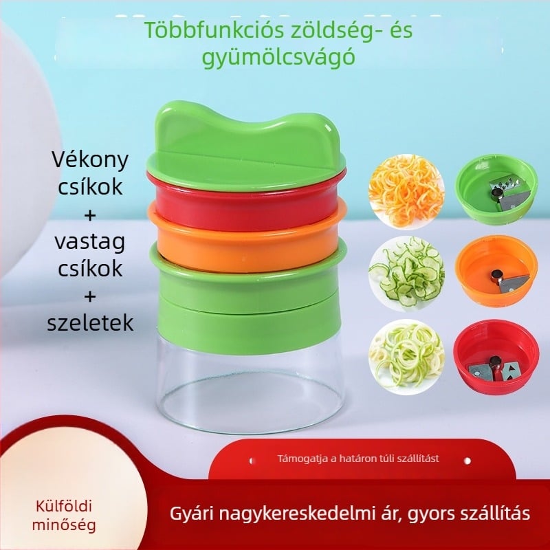 Spirál reszelő három pengével — multifunkciós forgó reszelő gyümölcsök és zöldségek számára
