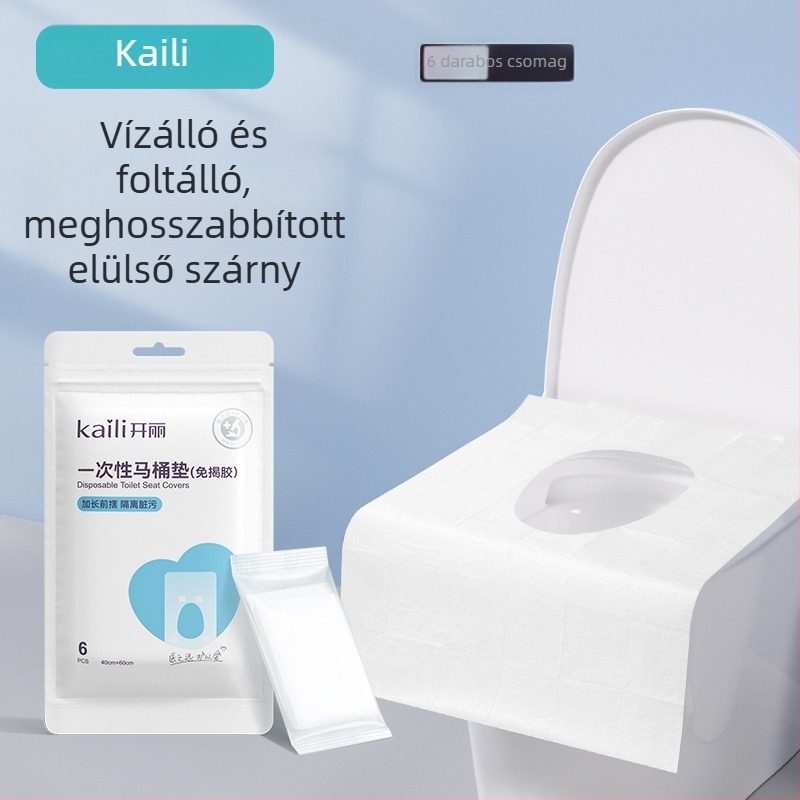 Kaili egyszer használatos toalettmat ragasztós típus, utazásokhoz és szállodákhoz, kismamáknak, univerzális, vastagabb vécéfedél, hordozható