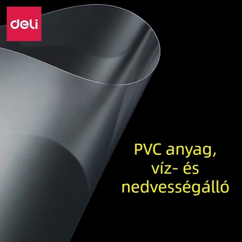Deli 3820 Átlátszó A4-es kötésborító PVC borítással, 50 lap / készlet