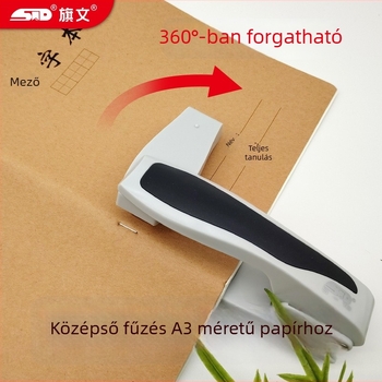 S-10 forgó tűzőgép diákok füzetekhez, középméretű, kötési vastagság 2,5 mm, otthoni és irodai használatra