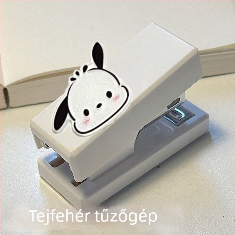 Pacha Dog mini tűzőgép, tejfehér, aranyos, diákoknak