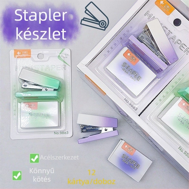 Little Fish mini tűzőgép, gradiens színű, hordozható, kézben tartható, esztétikus kivitel, nyomó kötés