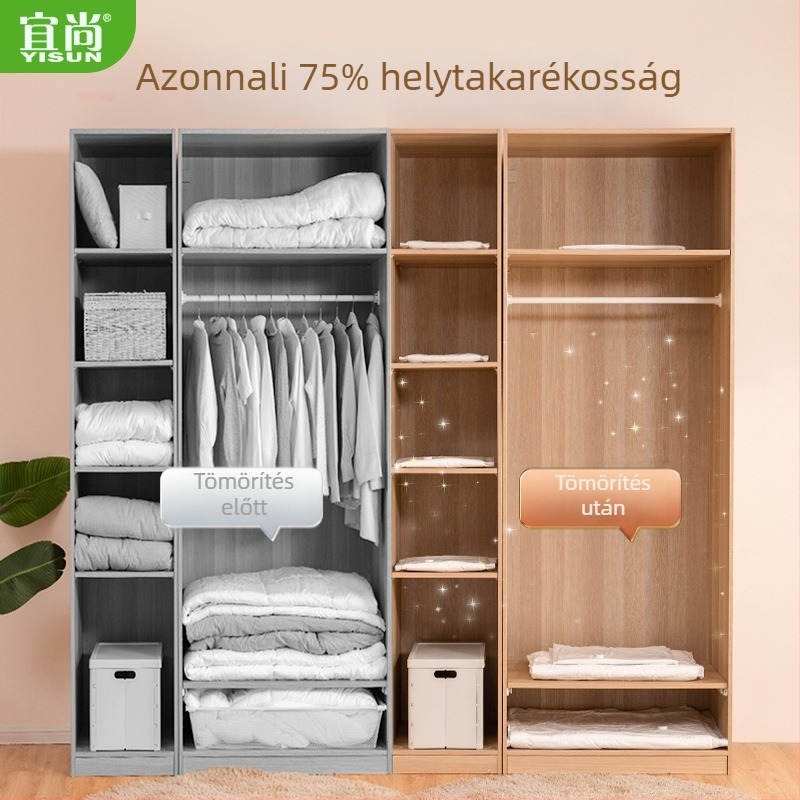 Taili vákuum tömörítő tasak ágyneműhöz és ruházathoz, tiszta fehér, pumpa nélkül, otthoni tároló