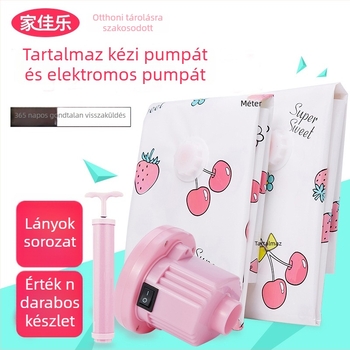 Jiajiale vákuum tömítő zsákok, lányok sorozata, extra nagy méret, elektromos és kézi pumpával, ágynemű és ruhák tárolására