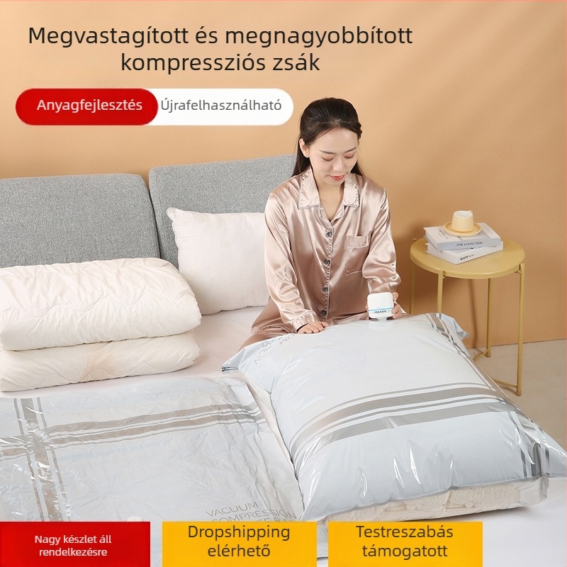 Vákuumos tömörítő tasak ruhákhoz és paplanokhoz — otthoni és utazási tárolás