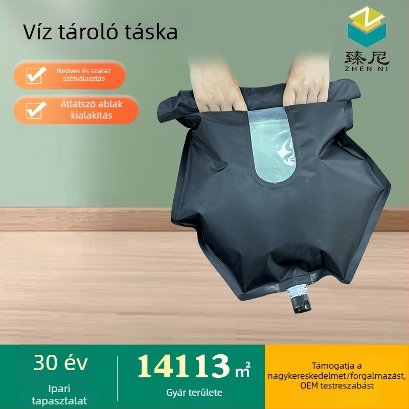 Személyre szabott textilből készült vízálló tároló táska látható ablakkal, roll-up kialakítás utazáshoz és kültéri ruházathoz, otthoni tömörítő tasak