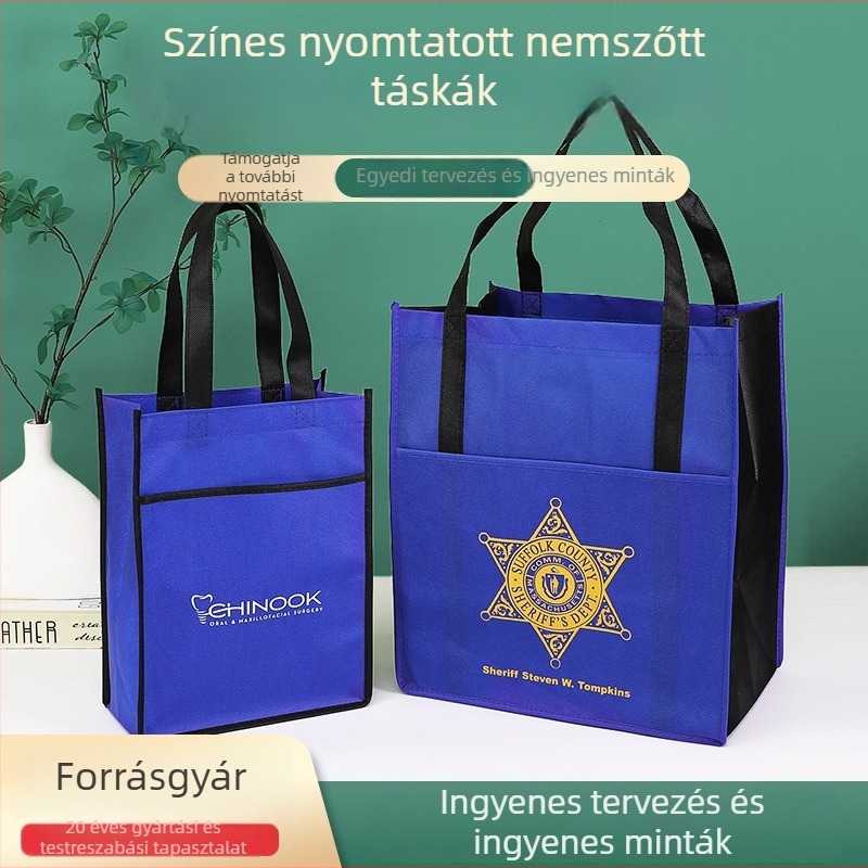 Laminált nemszövött anyagból készült háromdimenziós ajándékcsomagoló táska, bevásárló- és tároló táska logónyomtatással