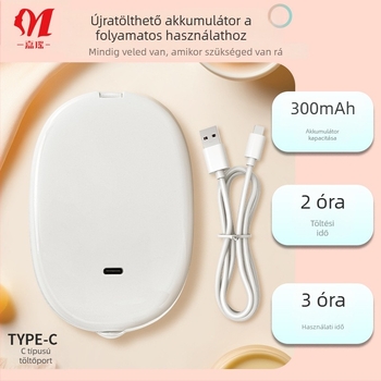 Hordozható zsebtükör LED-es világítással, kétoldalas, 3x nagyítás, összecsukható, újratölthető, háromszínű fényű világítással.