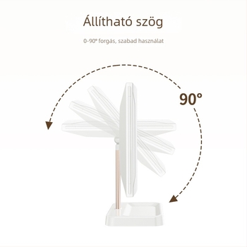 LED hárompaneles sminktükör összecsukható, asztali használatra, világítással