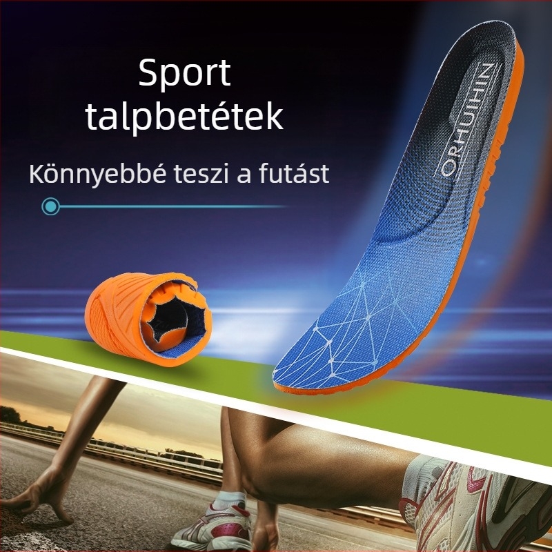Ütéscsillapító, vastagított latex PU talpbetét kényelmes, szagtalanító, nedvszívó, légáteresztő; katonai edzéshez, futáshoz és kosárlabdához; lépéskönnyű érzet.