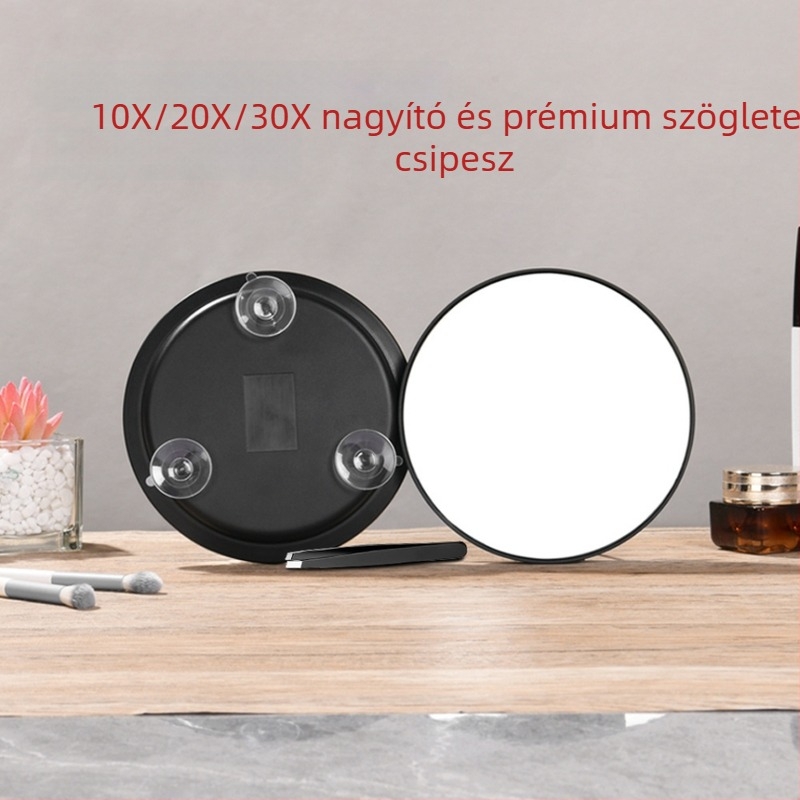 6 hüvelykes sminktükör nagyítással 10x, 20x, 30x és 40x, szívókoronggal